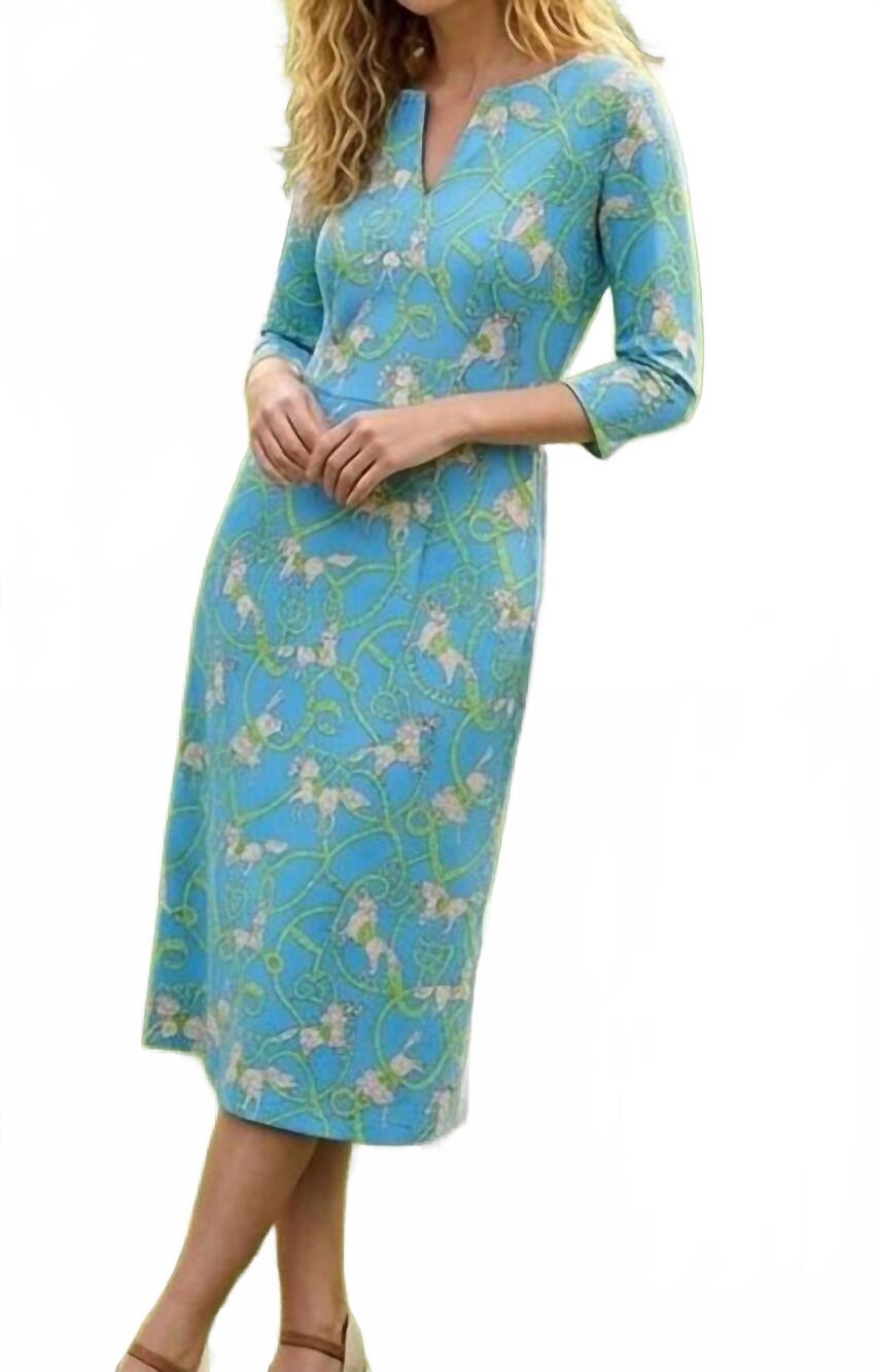 NEW TABI women's horse print dress in blue